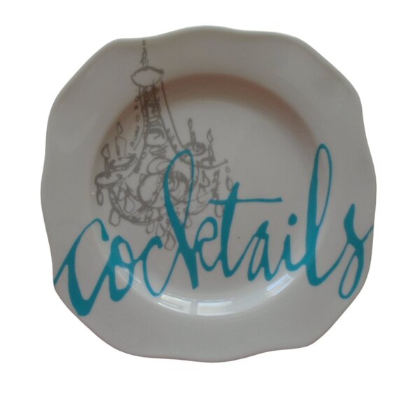 Rosanna Appetizer Canape Square Plates Set of 4 Chandelier Cocktails Design - Picture 5 of 7